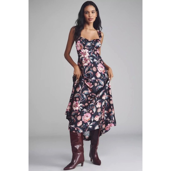 Anthropologie Dresses & Skirts - Maeve Anthropologie Jocelyn Sleeveless Slip Midi Dress Floral Med NWT Romantic